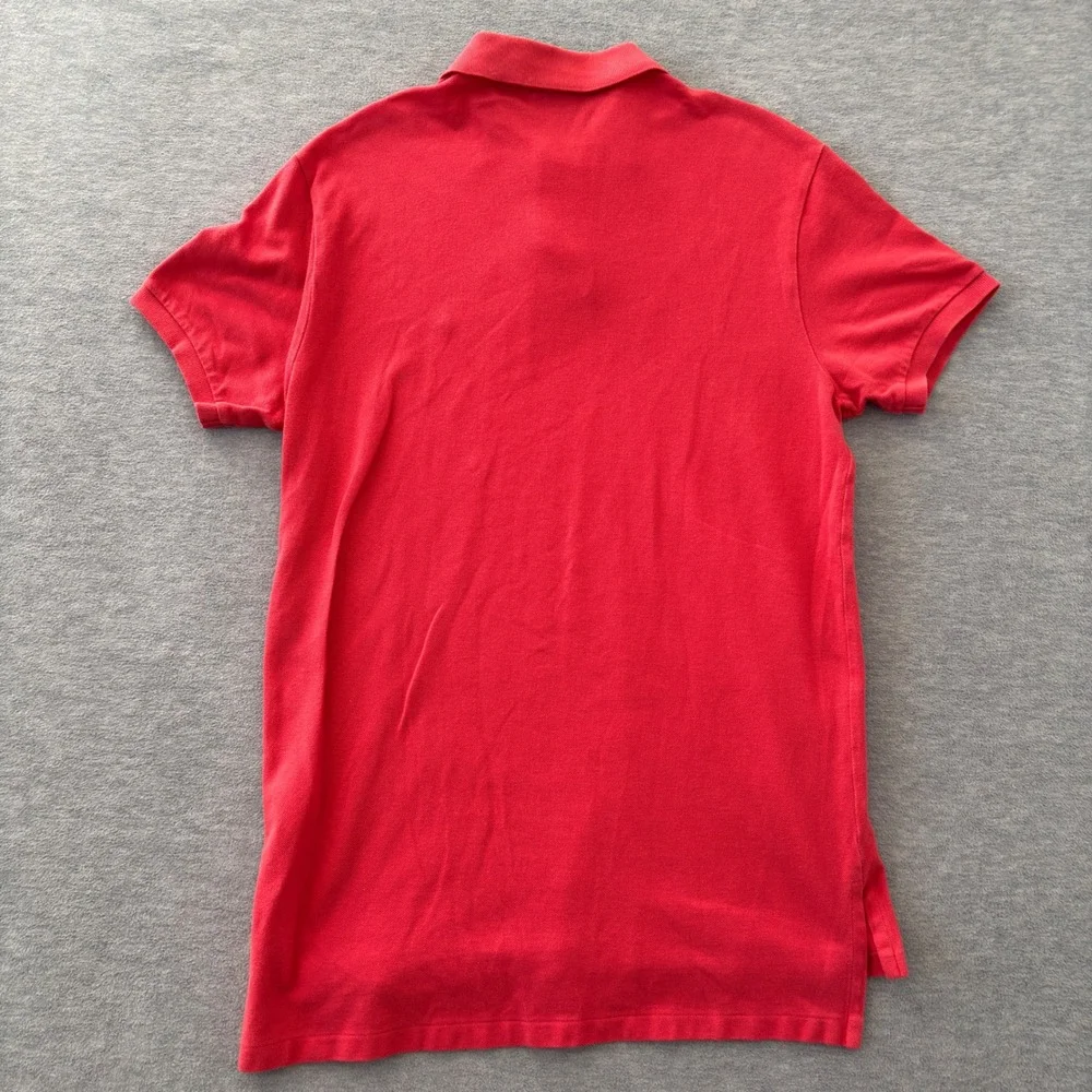 Polo Ralph Lauren Mens Custom Fit Short Sleeve Polo Shirt Red Medium Logo